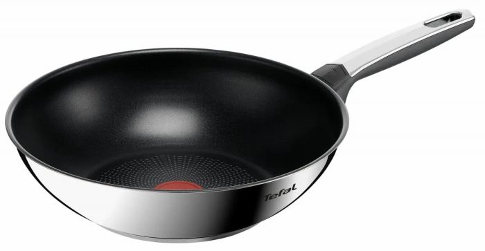 Сковорода ВОК  Tefal Emotion+, 28см, нержавіюча сталь, бакеліт, чорний