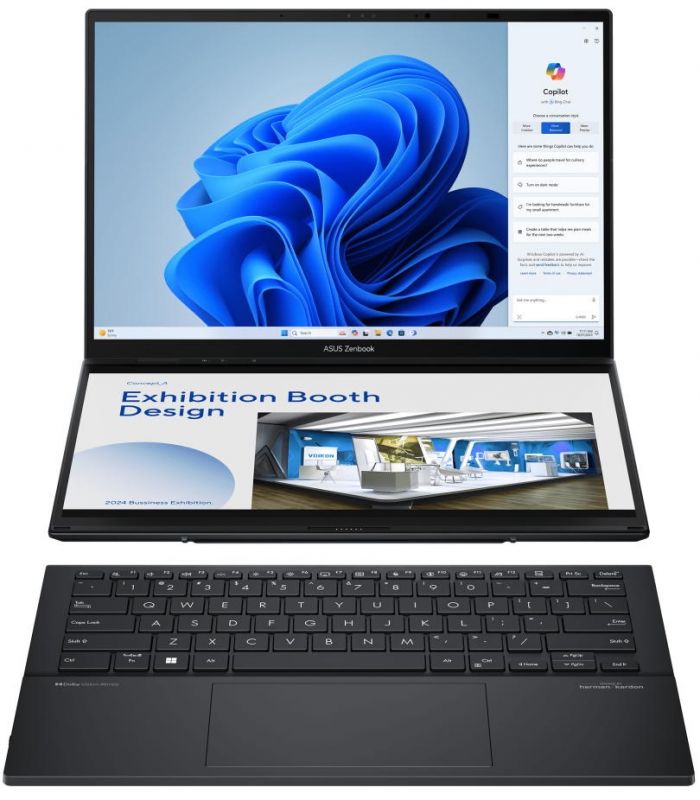 Ноутбук ASUS Zenbook Duo UX8406CA-QL047X 14" FHD Touch OLED, Intel Ultra 9 285H, 32GB, F2TB, UMA, Win11P, Сірий