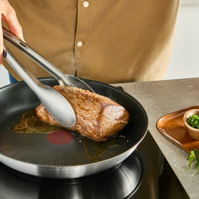 Сковорода Tefal Emotion+, 28см, нержавіюча сталь, бакеліт, чорний