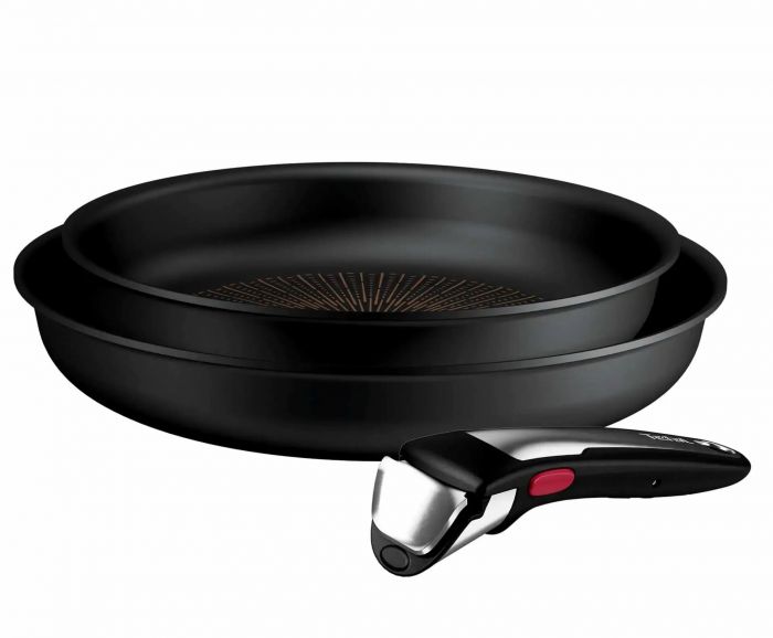Набір посуду Tefal Ingenio Excellence+, 3 предмети, алюміній, нержавіюча сталь, бакеліт, чорний