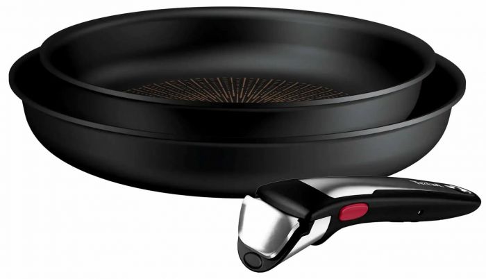Набір посуду Tefal Ingenio Excellence+, 3 предмети, алюміній, нержавіюча сталь, бакеліт, чорний