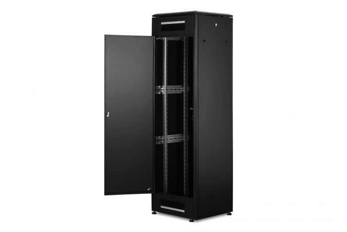 Шафа DIGITUS 19", 42U, Network Unique, передні двері зі склом, 600x600 мм, 1200кг максимально, чорна