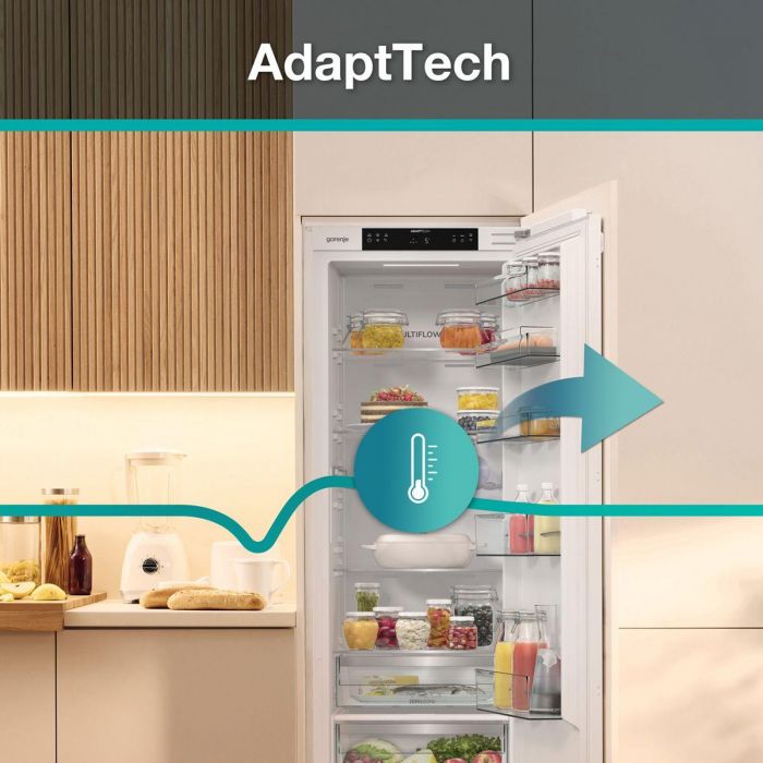 Холодильна камера Gorenje вбудована, 177х55х54см, 1 двері, 300л, А+, FrostLess , Зона св-ті, Внутр. Диспл, Wi-Fi, Білий