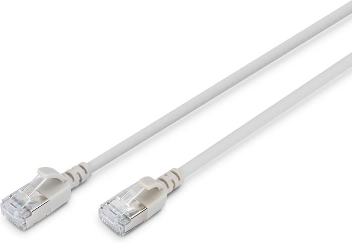 Патч-корд DIGITUS CAT 6a F-FTP Slim, 1 м, AWG 32/7, Cu, LSZH, сірий