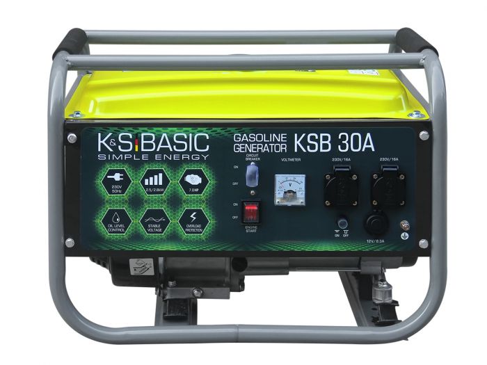 Генератор бензиновий Konner&Sohnen BASIC KSB 30A, 230В, 2.8кВт, ручний стартер, 36.2кг