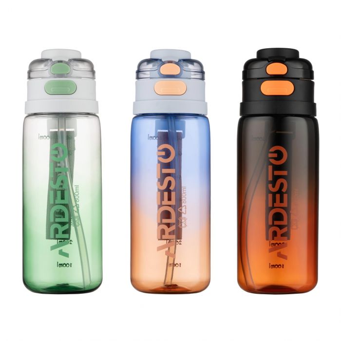 Пляшка для води ARDESTO Gym 800мл, пластик, чорний