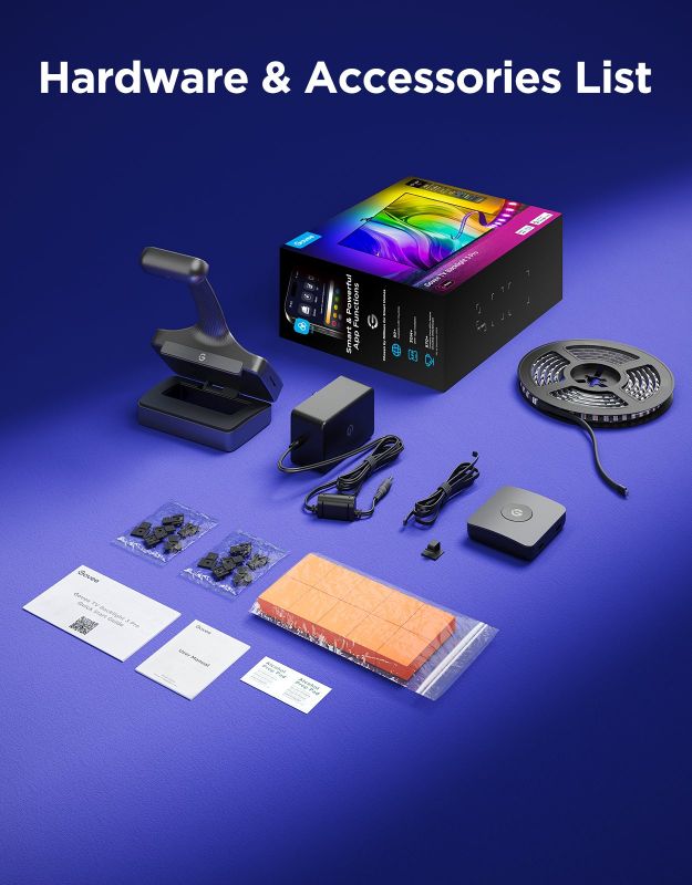 Набір адаптивного підсвічування Govee R2A81 Three-cameraTV Backlight 75-85', RGBIC, WI-FI/Bluetooth, чорний