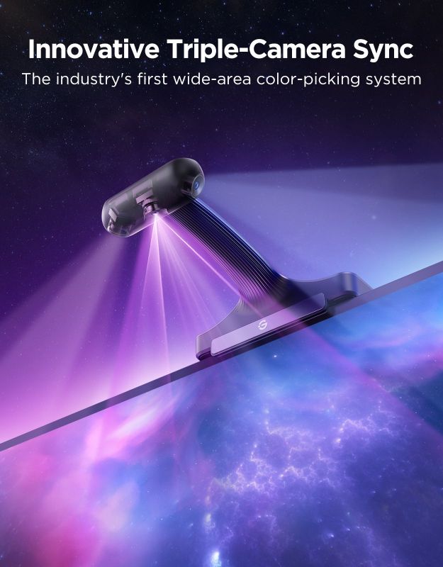 Набір адаптивного підсвічування Govee R2A81 Three-cameraTV Backlight 75-85', RGBIC, WI-FI/Bluetooth, чорний