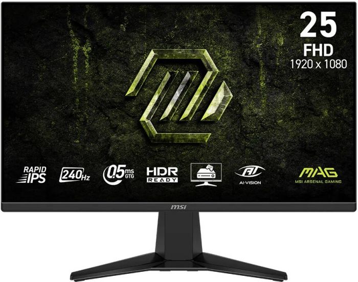 Монітор MSI 24.5" MAG 255F-X24 2xHDMI, DP, Audio, IPS, 240Hz, 0.5ms, sRGB 117%, AdaptiveSync