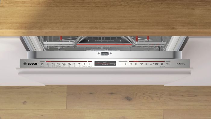 Посудомийна машина Bosch вбудована, 14компл., A, 60см, дисплей, 3й кошик, Zeolith, білий