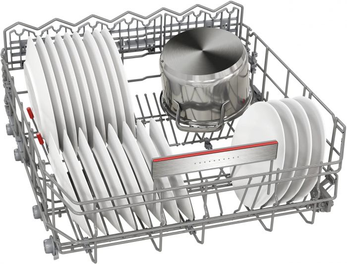 Посудомийна машина Bosch вбудована, 14компл., A, 60см, дисплей, 3й кошик, Zeolith, білий