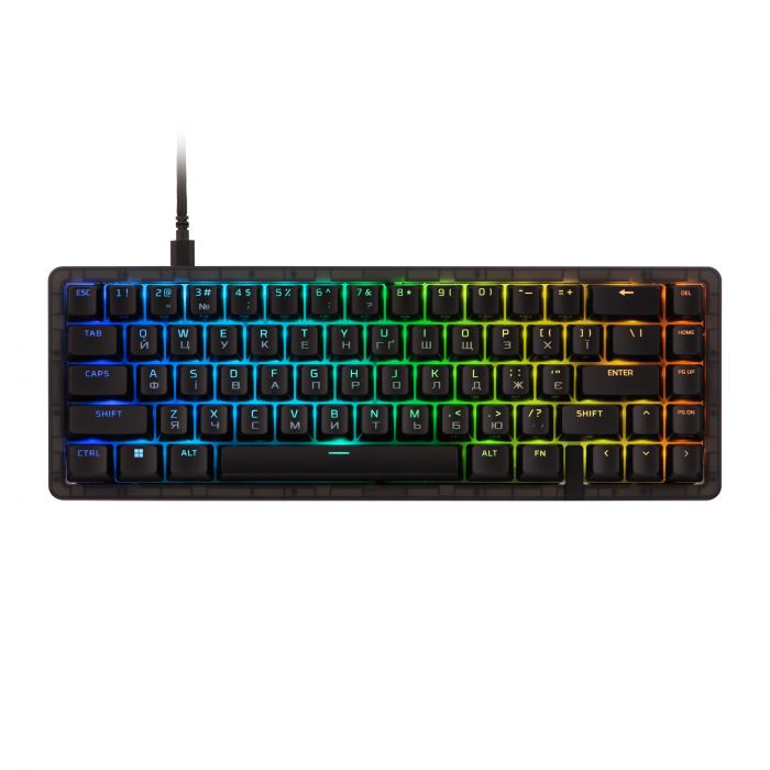Клавіатура механічна HyperX Alloy Origins 2 65key, Red, USB-A, Hot-Swap, EN/UA, RGB, чорний