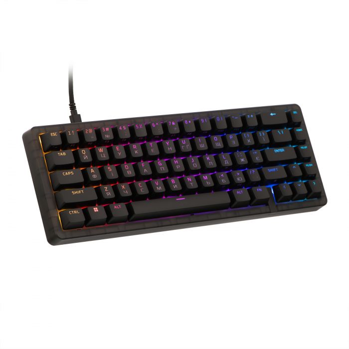 Клавіатура механічна HyperX Alloy Origins 2 65key, Red, USB-A, Hot-Swap, EN/UA, RGB, чорний