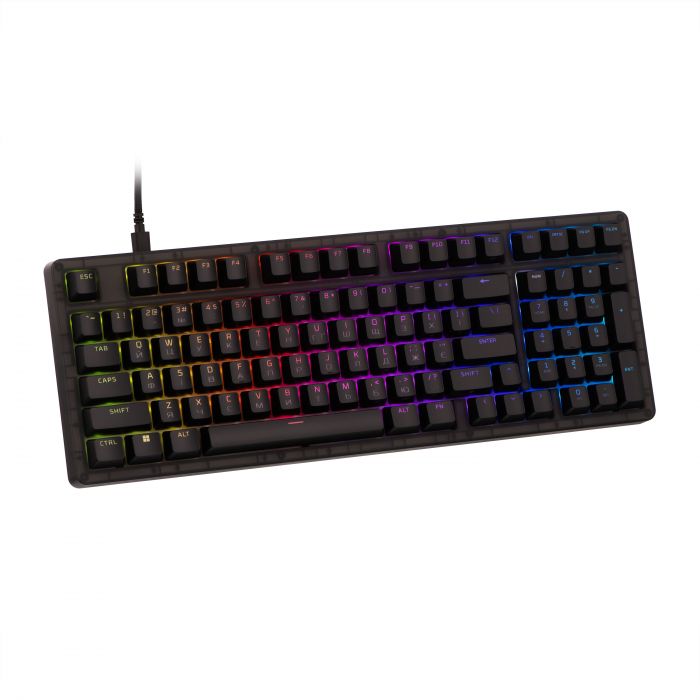 Клавіатура механічна HyperX Alloy Origins 2 1800 103key, Red, USB-A, Hot-Swap, EN/UA, RGB, чорний