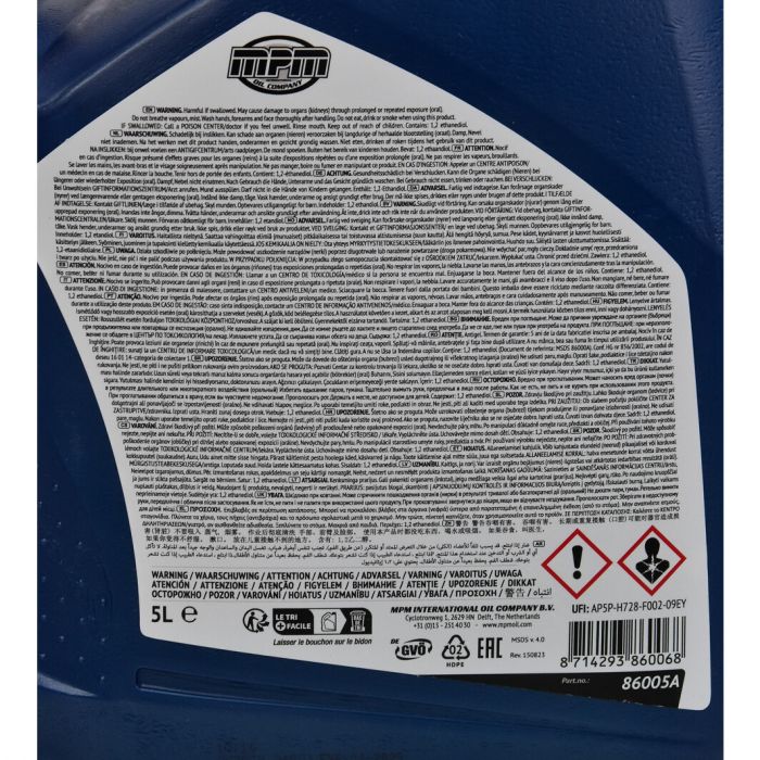 Антифриз MPM Premium Longlife G-12+ концентрат червоний -80°C 5л (86005A)
