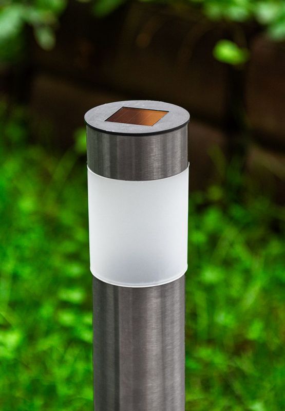 Світильник стовпчик сонячний Neo Tools LED 43см 1.2Вт 8000К IP44 автономний датчик сутінків сірий