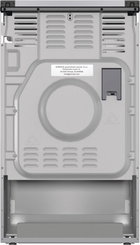 Плита Gorenje комбінована, 70л, 50x60см, метал. кришка, дисплей, IconLed, емальовані реш, титан