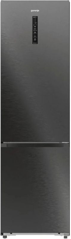 Холодильник з нижн. мороз. камерою Gorenje, 203х66х60см, 2 двері, 257(121)л, А+, Total NF, Зона св-ті, Інвертор, Зовн. Дисп, Wi-Fi, Чорний