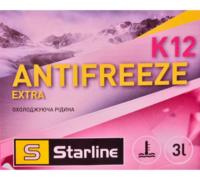 Антифриз Starline Extra K12 G-12+ концентрат рожевий -74°C 3л (NA K12-3)