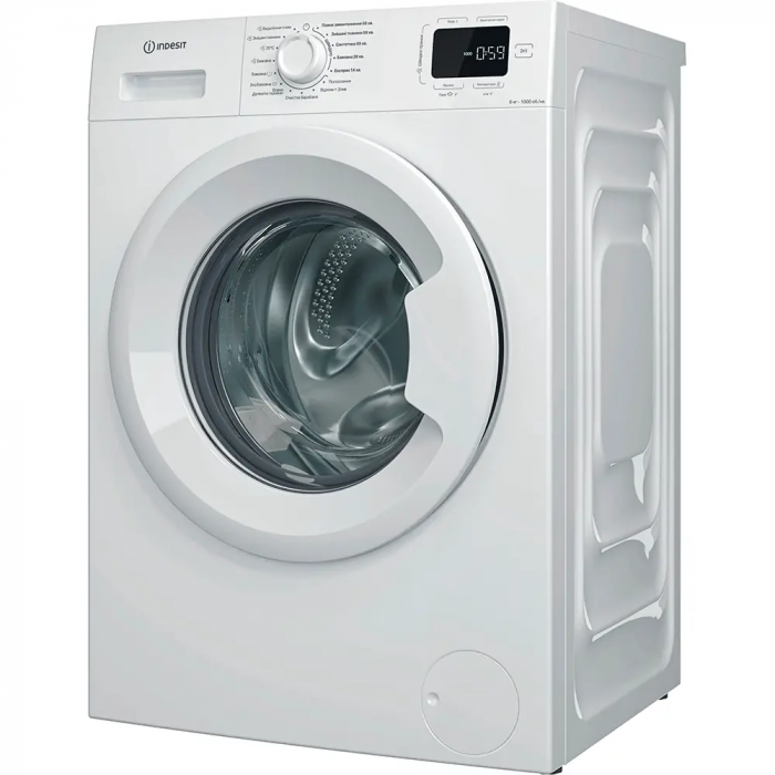 Пральна машина Indesit фронтальна, 6кг, 1000, A+++, 44.6см, дисплей, пара, інвертор, білий