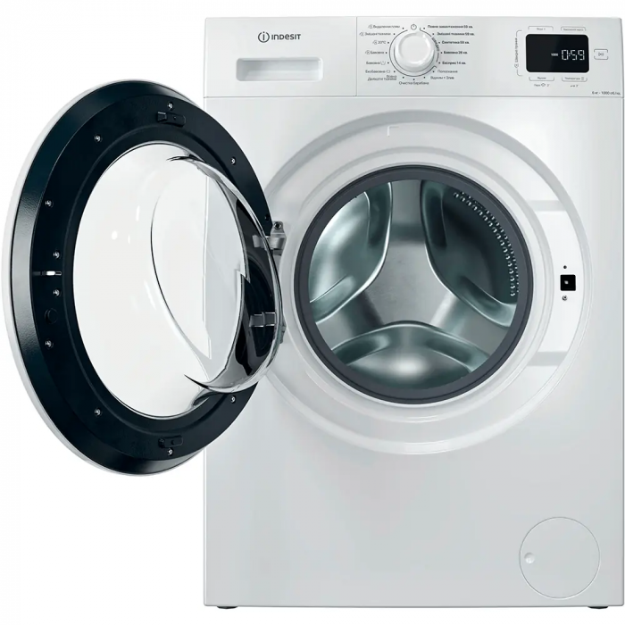 Пральна машина Indesit фронтальна, 6кг, 1000, A+++, 44.6см, дисплей, пара, інвертор, білий