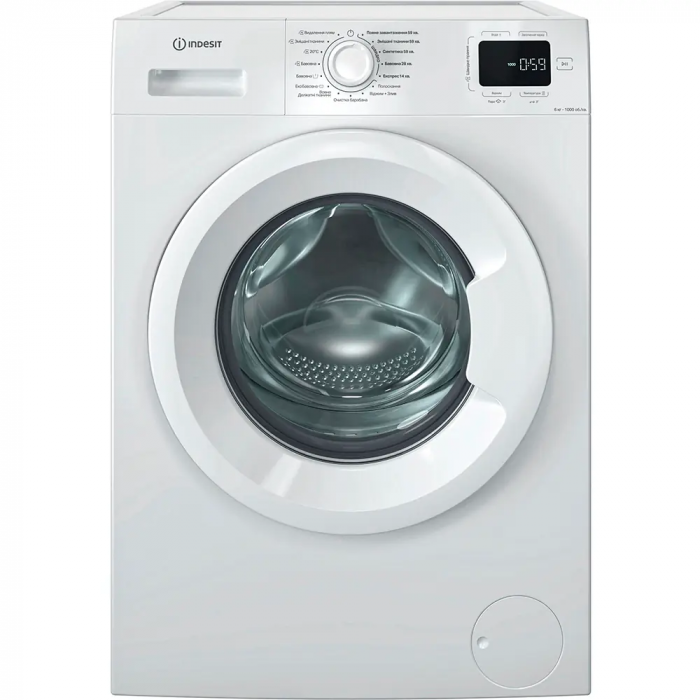 Пральна машина Indesit фронтальна, 6кг, 1000, A+++, 44.6см, дисплей, пара, інвертор, білий