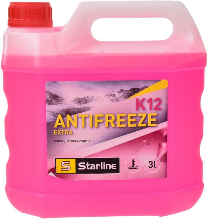 Антифриз Starline Extra K12 G-12+ концентрат рожевий -74°C 3л (NA K12-3)
