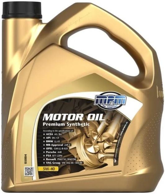 Олива моторна MPM Premium Synthetic 5W-40 4л (05004)