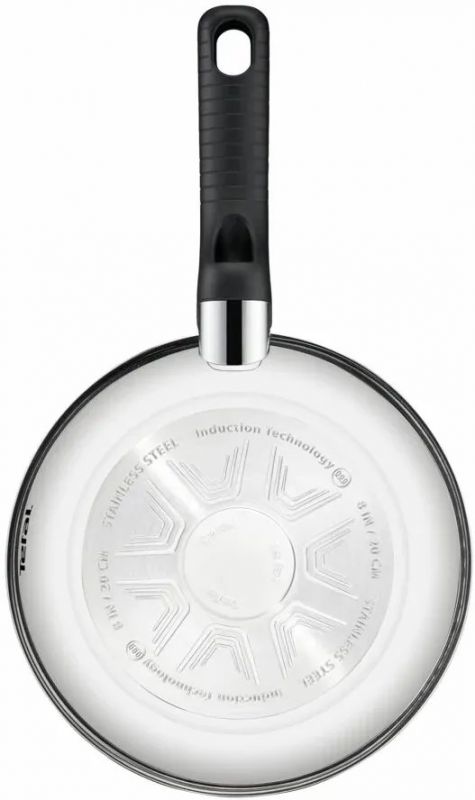 Сковорода Tefal Comfort Max, 20см, нержавіюча сталь, бакеліт, чорний