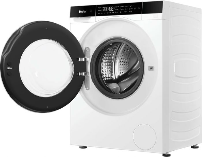 Прально-сушильна машина Haier фронтальна, 5(2.5)кг, 1200, A, 42.3см, дисплей, інвертор, люк чорний, Wi-Fi, висота 70см, білий