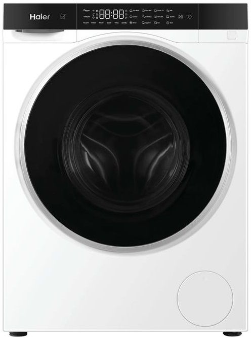 Прально-сушильна машина Haier фронтальна, 5(2.5)кг, 1200, A, 42.3см, дисплей, інвертор, люк чорний, Wi-Fi, висота 70см, білий