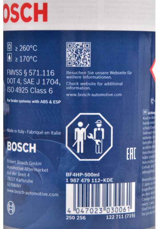 Гальмівна рідина Bosch DOT-4 HP 0.5л (1 987 479 112)