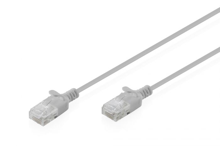 Патч-корд DIGITUS CAT 6 U-UTP Sliim, 5 м, AWG 32/7, Cu, LSZH, сірий