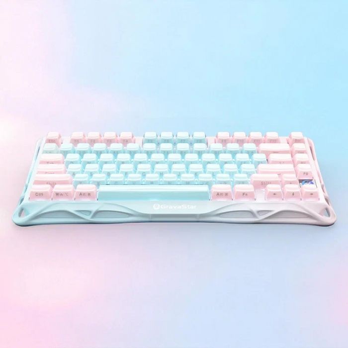 Клавіатура механічна GravaStar Mercury K1 Lite 80keys, GravaStar x BSUN Grey, BT/WL/USB, Aurora Mist
