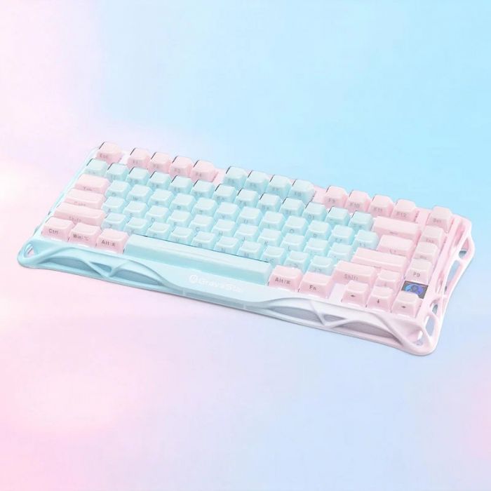 Клавіатура механічна GravaStar Mercury K1 Lite 80keys, GravaStar x BSUN Grey, BT/WL/USB, Aurora Mist