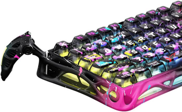 Клавіатура магнітна GravaStar Mercury V75 Pro 80keys, Magnetic Jade Gaming, 8K, USB-A, RGB, Neon Graffiti