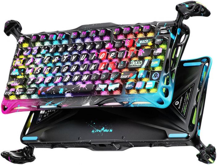 Клавіатура магнітна GravaStar Mercury V75 Pro 80keys, Magnetic Jade Gaming, 8K, USB-A, RGB, Neon Graffiti