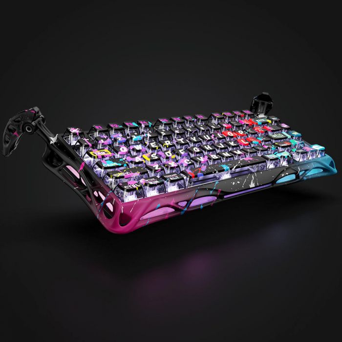 Клавіатура магнітна GravaStar Mercury V75 Pro 80keys, Magnetic Jade Gaming, 8K, USB-A, RGB, Neon Graffiti