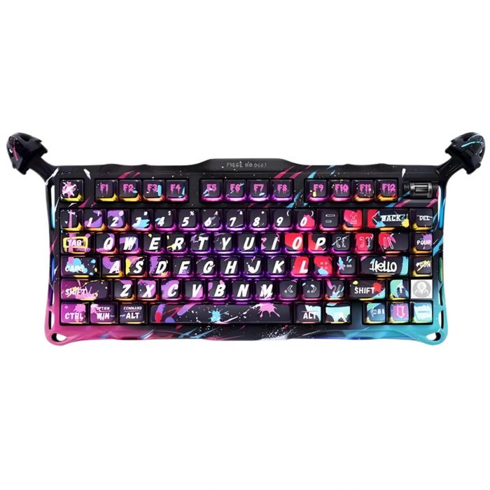 Клавіатура магнітна GravaStar Mercury V75 Pro 80keys, Magnetic Jade Gaming, 8K, USB-A, RGB, Neon Graffiti