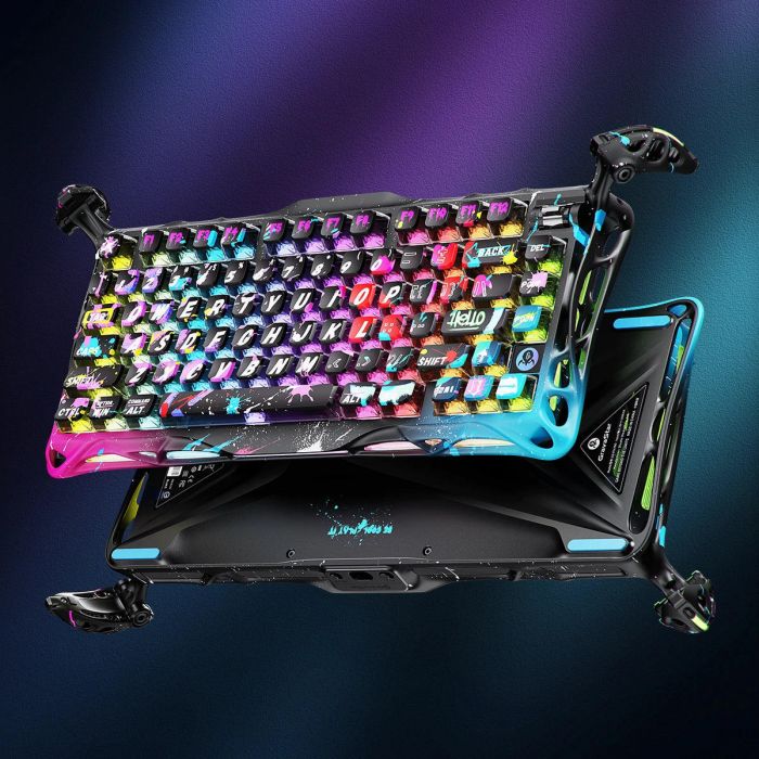 Клавіатура магнітна GravaStar Mercury V75 Pro 80keys, Magnetic Jade Gaming, 8K, USB-A, RGB, Neon Graffiti