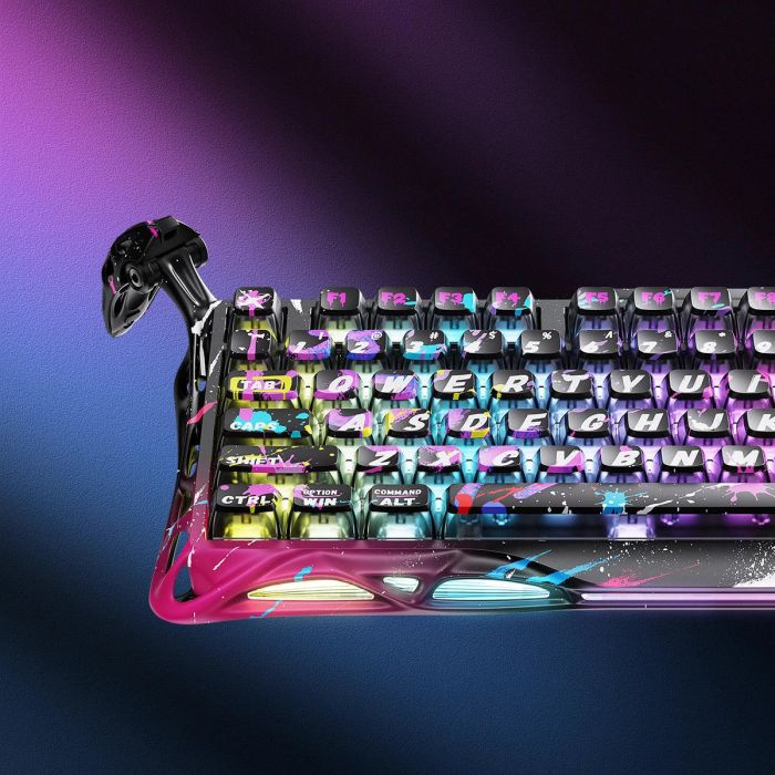 Клавіатура магнітна GravaStar Mercury V75 Pro 80keys, Magnetic Jade Gaming, 8K, USB-A, RGB, Neon Graffiti