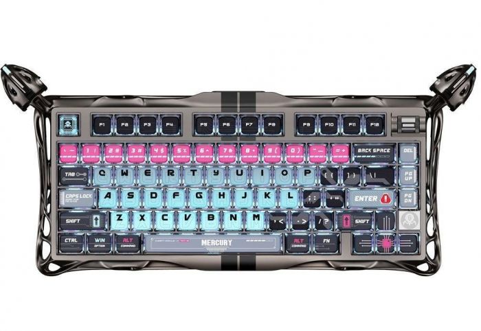 Клавіатура магнітна GravaStar Mercury V75 Pro 80keys, Magnetic Jade Gaming, 8K, USB-A, RGB, Cyberpunk