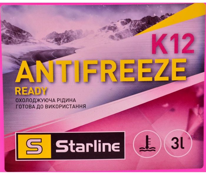 Антифриз Starline Ready to Use G-12+  червоний -30°C 3л (NA K12READY-3)
