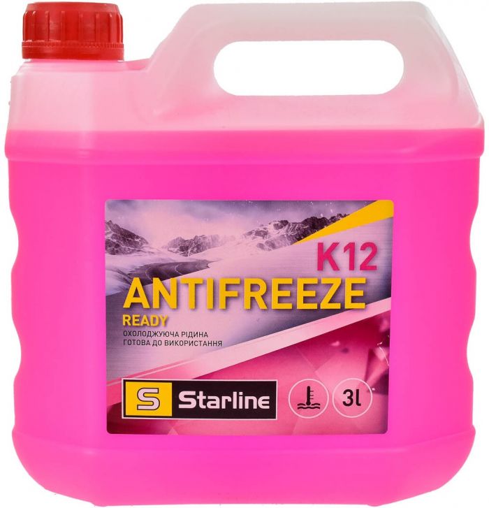 Антифриз Starline Ready to Use G-12+  червоний -30°C 3л (NA K12READY-3)