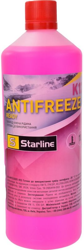 Антифриз Starline Ready to Use G-12+  червоний -30°C 1л (NA K12READY-1)