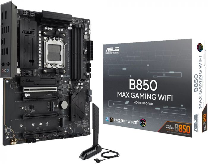 Материнcька плата ASUS B850 MAX GAMING WIFI sAM5 B850 4xDDR5 M.2 HDMI DP ATX