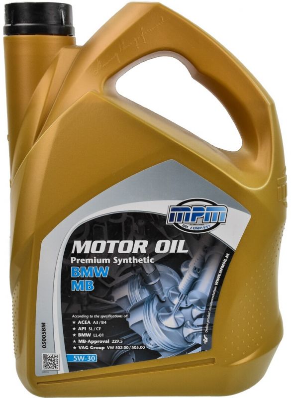 Олива моторна MPM Premium Synthetic BMW / MB 5W-30 5л (05005BM)