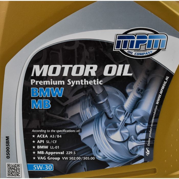 Олива моторна MPM Premium Synthetic BMW / MB 5W-30 5л (05005BM)