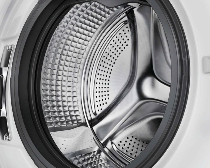 Пральна машина Haier фронтальна, 9кг, 1400, B, 45.2см, дисплей, пара, інвертор, люк сірий, прямий привід, білий