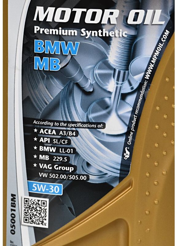 Олива моторна MPM Premium Synthetic BMW / MB 5W-30 1л (05001BM)
